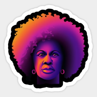 Angela Davis Black History Portrait Retro Colorful Sticker